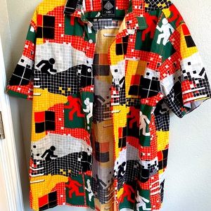 Running man super massive large men button down